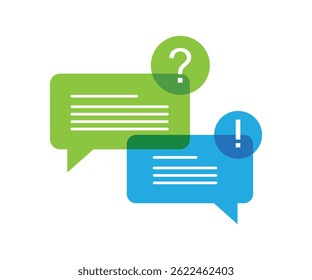 Communication symbol vector with blue and green colors. 