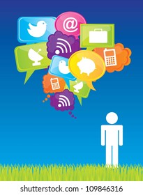 communication symbols on a landscape and within the skill of man