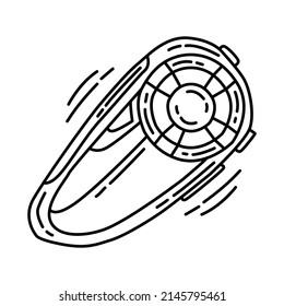 Communication Systems Part of Biker and Accessories Hand Drawn Icon Set Vector.