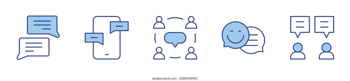 communication, talk, chat, message, socialize. Communication Icon vector illustration. Line Duotone style. Editable stroke.