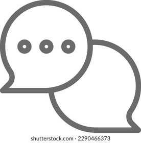 Icono de trabajo en equipo de comunicación y administración con estilo de contorno negro. tecnología, chat, gente, social, conversación, red, colaboración. Ilustración del vector