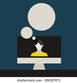 Communication technology concept. Flat media application icons
