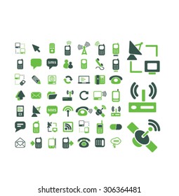 Kommunikation, Technologie, Verbindungssymbole, Zeichen, Illustrationen 