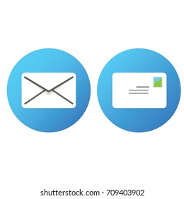 communication and Technology conpept - letter Front back vector illustration isolated on blue background