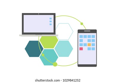 Communication technology device background concept