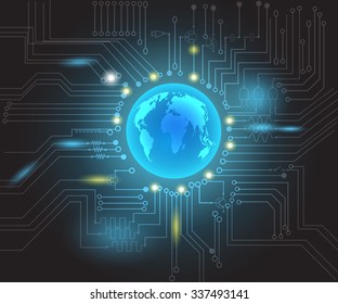 communication technology digital global business bright concept background vector