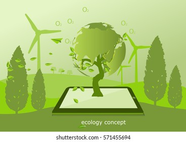 Communication technology friendly the world concept ,Environmentally friendly world. Vector illustration of ecology