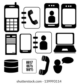 communication technology icon over white background vector illustration