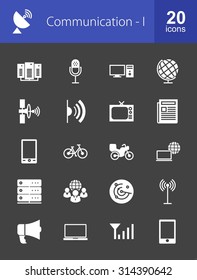 Communication technology icon set. Can also be used for media, network, connection. Suitable for web apps, mobile apps and print media.