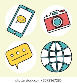 Communication and Technology Icons all