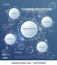 Communication technology with integrated circles with Blank space for your design. Vector illustration global social media concept. abstract technology communication concept