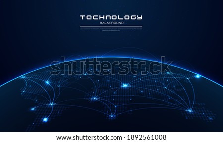 Communication technology for internet business. global world network and telecommunication on earth. map of the planet. world map. wlobal social network. vector illustration design.
