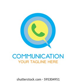 Communication technology logo design template.