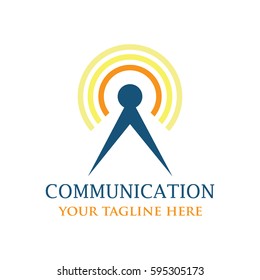 Communication technology logo design template.