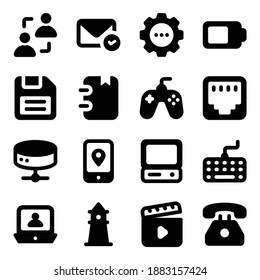 
Communication Technology Solid Icons Pack 