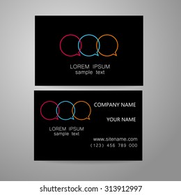 Communication - template logo. The sign consists of a speech-bubble dialogues. The symbol of connection, communication, social networking, association and union.