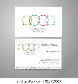 Communication - template logo. The sign consists of a speech-bubble dialogues. The symbol of connection, communication, social networking, association and union.