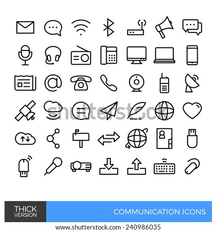Communication Thick line icons