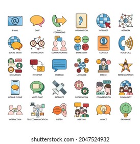 Communication , Thin Line and Pixel Perfect Icons