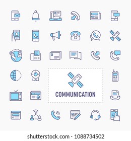 Communication  - thin line website, application & presentation icon. simple and minimal vector icon and illustration collection.