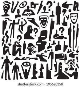 Communication , thinking - icons set
