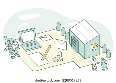 Communication through Letters and Emails. 