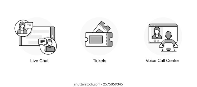 Communication and Ticketing Systems. Tickets, Live Chat, Voice Call Center