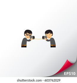 Communication and Tin Can Telephone Icon