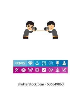 Communication and Tin Can Telephone Icon