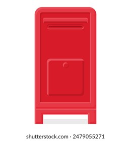 Communication Tool Red Mailbox Illustration. Closed Mailbox Icon. Post Office Box.