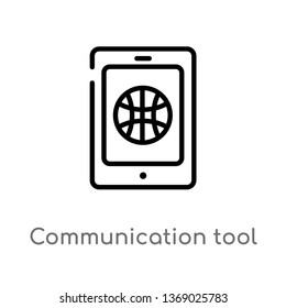 communication tool vector line icon. Simple element illustration. communication tool outline icon from web concept. Can be used for web and mobile