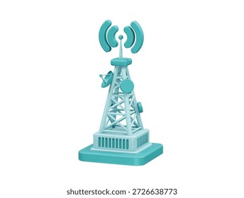 Communication Tower Icon 3d rendering illustration