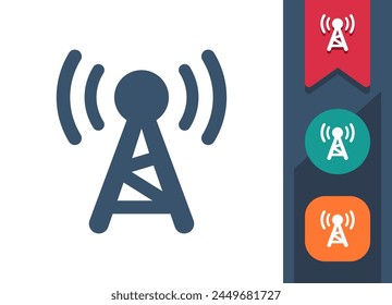 Communication Tower Icon. Antenna, Signal, Wireless, Radio Tower. Professional, pixel perfect vector icon.