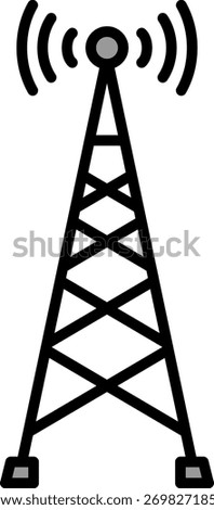 Communication Tower Icon Broadcasting Wireless Signal