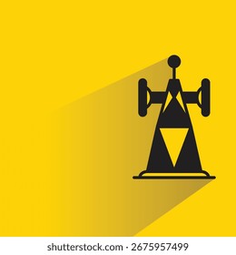 ícone da torre de comunicação no plano de fundo amarelo