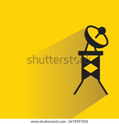 communication tower icon on yellow background