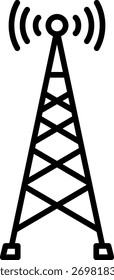 Ícone da torre de comunicação: transmissão de sinal sem fio