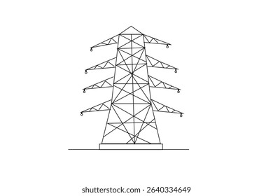 Communication tower isolated on white background and vector illustrations 