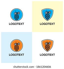 Ilustración del diseño del logotipo de la Torre de Comunicación [vector]