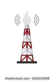 Communication tower. Simple flat illustration.