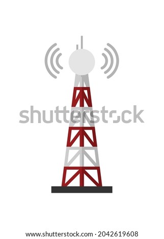 Communication tower. Simple flat illustration.