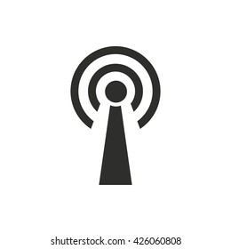 Communication tower   vector icon. Illustration isolated on white  background for graphic and web design.