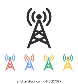 Communication tower vector icon. Illustration isolated on white background for graphic and web design.