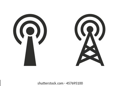 Communication tower vector icon. Illustration isolated on white background for graphic and web design.