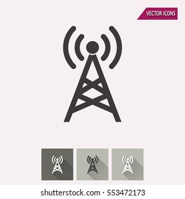 Communication tower vector icon. Illustration isolated for graphic and web design.