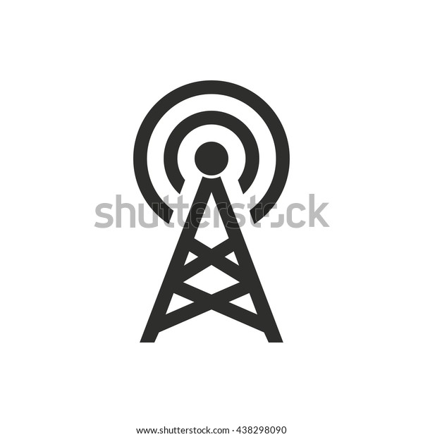 Communication Tower Vector Icon Illustration Isolated Stock Vector ...