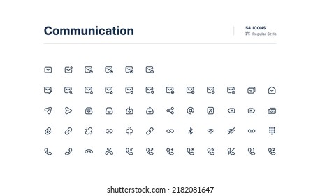 Communication UI Icons Pack Line Style