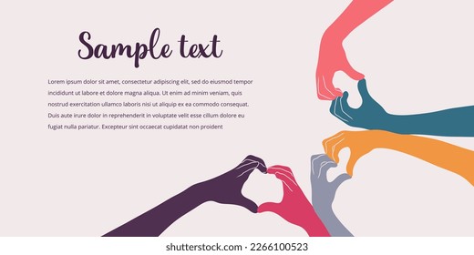 Communication, unity, friendship and cooperation between multicultural people. Charity and donation.