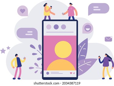 Communication using Social Media Illustration