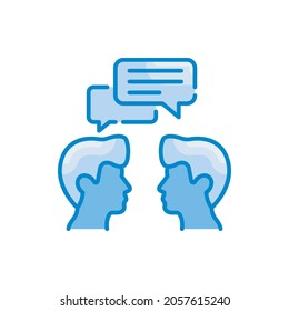 Communication vector blue colour icon style illustration. EPS 10 file